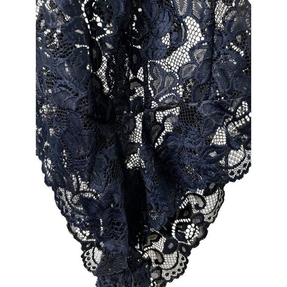 Adome Woman’s NAVY Blue Sheer Babydoll Lace Teddy. Blue not Black NWT Size XL - Picture 6 of 13